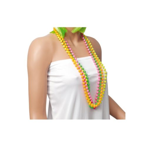 Collier perle Fluo en plastique  1 m - Paquet de 4