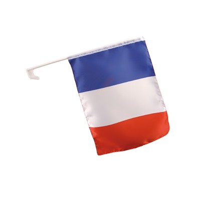Drapeau France 30 x 45 cm en plastique + Fixation voiture