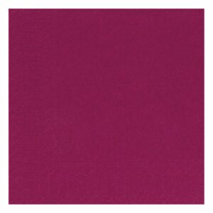 Paquet de 100 serviette en ouate 2 plis, couleur framboise