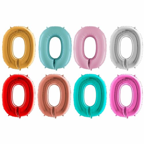 Ballon Chiffre 0 - Gonflé à l'air & Hélium - 66 cm
