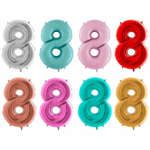 Ballon Chiffre 8 - Gonflé à l'air & Hélium - 66 cm