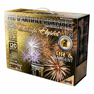 Feux artifice d'extérieur, gamme champ Elysée avec 2mn de spectacle et 120 départs !
