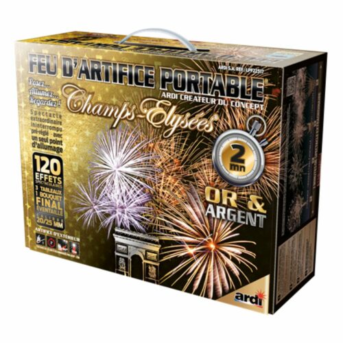 Feux artifice d'extérieur, gamme champ Elysée avec 2mn de spectacle et 120 départs !