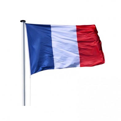 Pavillon français  80 X 120  +2 anneaux + sangle renfort pour Mât