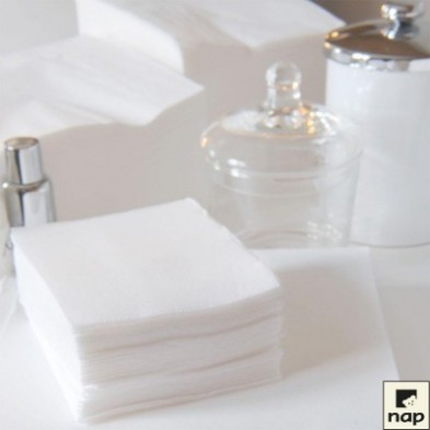 Serviette Ouate Blanche - 20 x 20 cm - 2 plis
