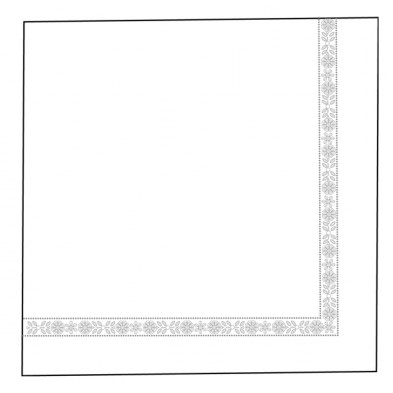 Serviette en ouate - 2 plis sur-piquée Blanche - 40 x 40 cm
