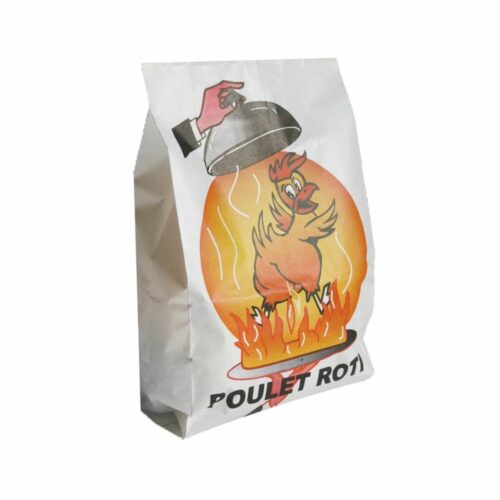 Sac pour Poulet rôti en Kraft Ingraissable - 180 + 60 x 345 mm