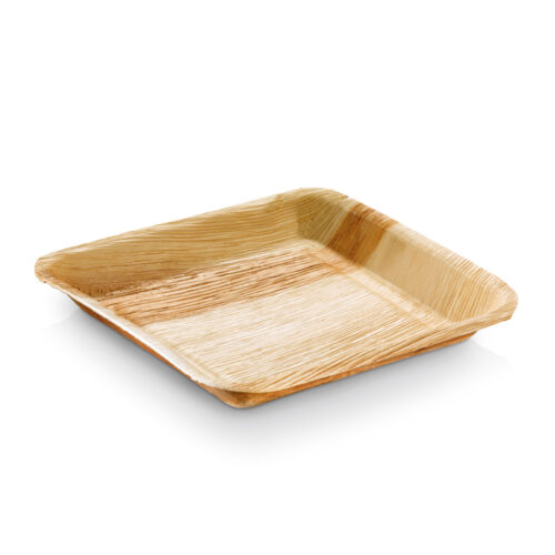 Assiette Carrée en Palmier - 170 x 170 mm