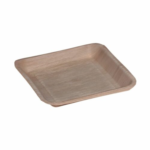 Assiette Carrée en Palmier - 240 x 240 mm
