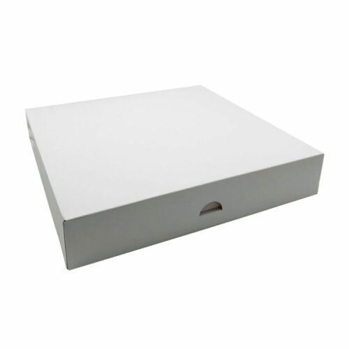 Boite en carton kraft couleur blanche, boite pâtissière pour transporte des gâteaux