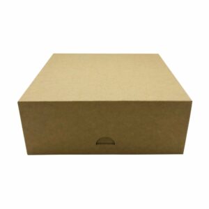 Boite en carton brun couleur kraft, boite pâtissière pour transporte des gâteaux