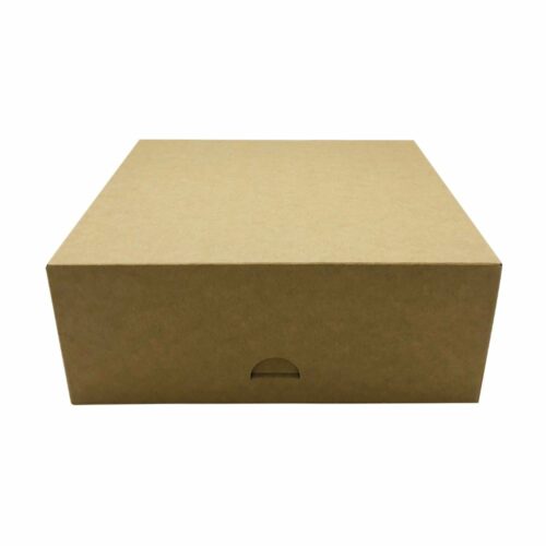 Boite en carton brun couleur kraft, boite pâtissière pour transporte des gâteaux