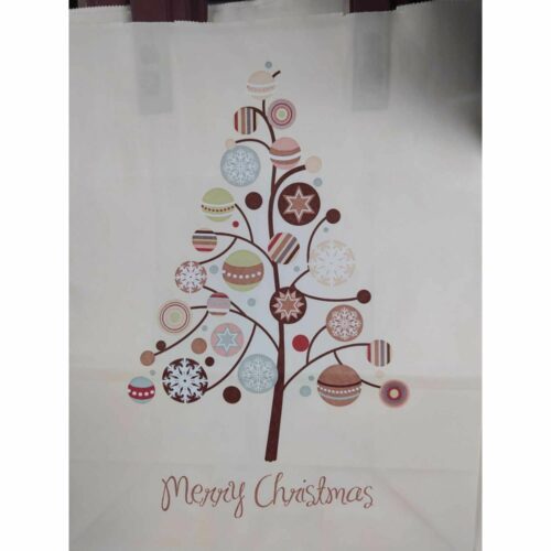 Cabas pour magasin décoré pour les fetes de noel.