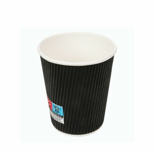 Gobelet Noir en Carton avec Parois Double - 240 mL
