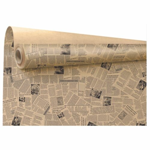 Rouleau de papier cadeau imprimé journal