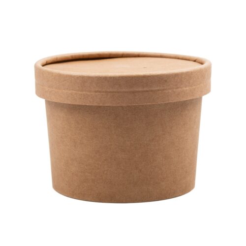 Pot en Carton rond 250ml + Couvercle