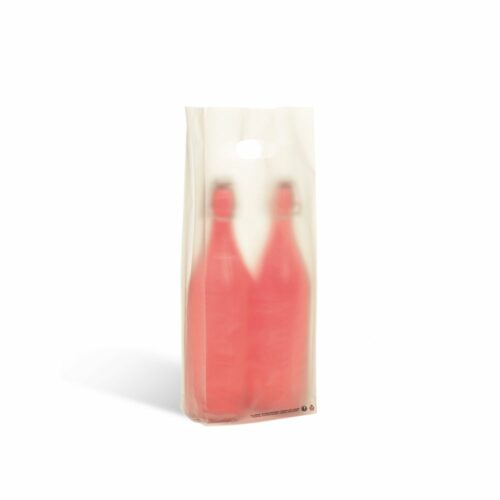 Sac 2 bouteilles Givré avec Poignées 160 + 40/40 x 460 mm