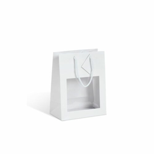 Sac Blanc avec Fenêtre et Poignée - 180 + 100 x 227 mm