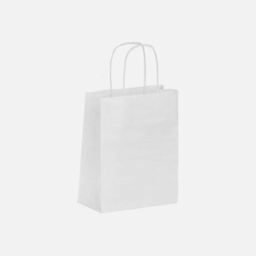 Sac / Cabas en Kraft Blanc - 180 + 80 x 220 mm