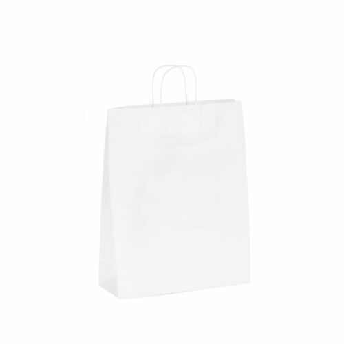 Sac / Cabas en Kraft Blanchi - 540 + 150 x 490 mm