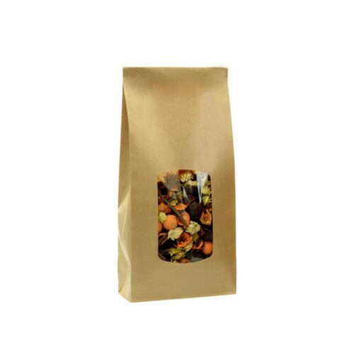 Sachet en Kraft Brun avec Fenêtre - 2Kg - 135 + 75 x 315 mm