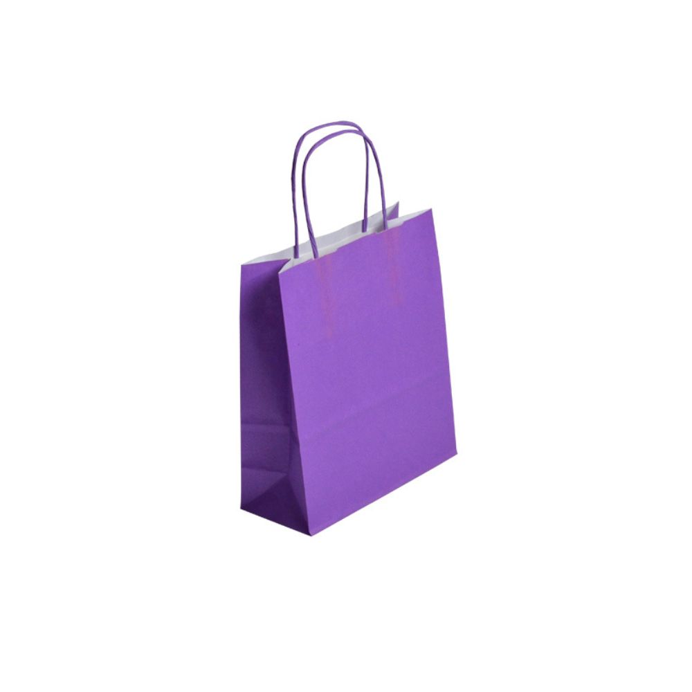maison-deffes-emballage-sac-kraft-violet-poignée-torsadée-240069 Sac en kraft violet avec poignée torsadé, 180 + 80 x 220 mm