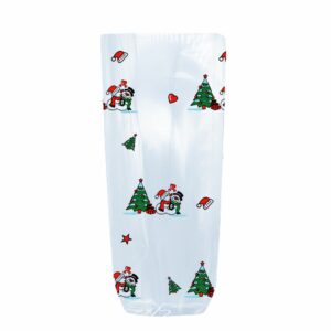 Sachet Polypro transparent. Sachet transparent avec fond cartonné pour tenir debout. Sachet transparent décor sapin de noel pour confiseries !