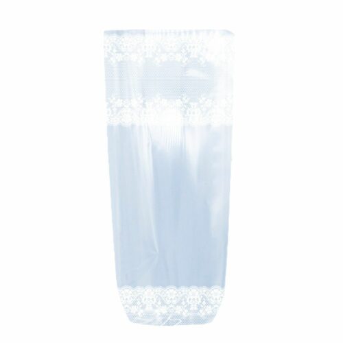Sachet Polypro transparent. Sachet transparent avec fond cartonné pour tenir debout. Sachet transparent décor dentelle blanche pour confiseries !