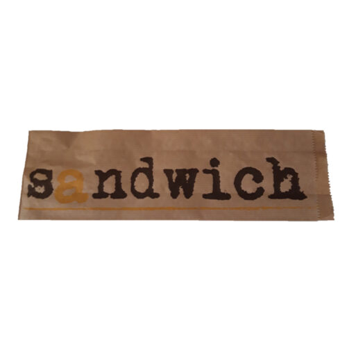 Sac Sandwich en Kraft Brun, imprimé - 100 + 50 x 320 mm