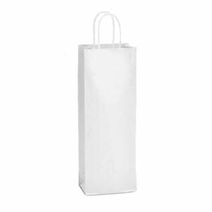 Emballage bouteille en kraft couleur blanc. Sac pour transporter 1 bouteille