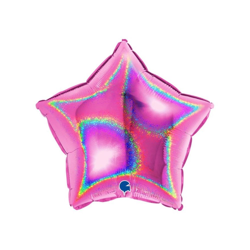 maison-deffes-fete-ballon-alu-etoile-rose-holo-72M0021 Ballon aluminium étoile couleur rose holographique