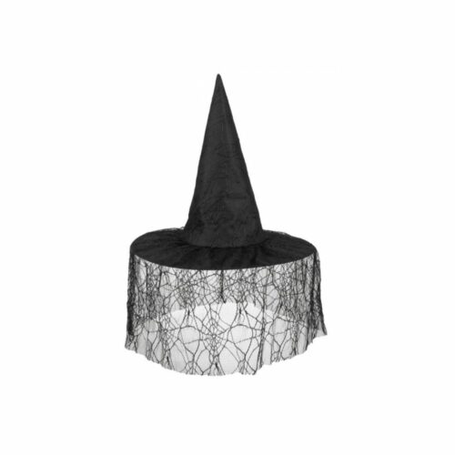 Chapeau de Sorcière avec Voile en toile d'araignée