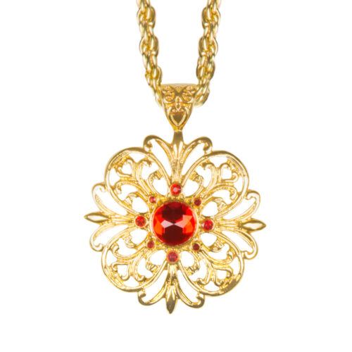 Collier avec fausse pierre Grenat