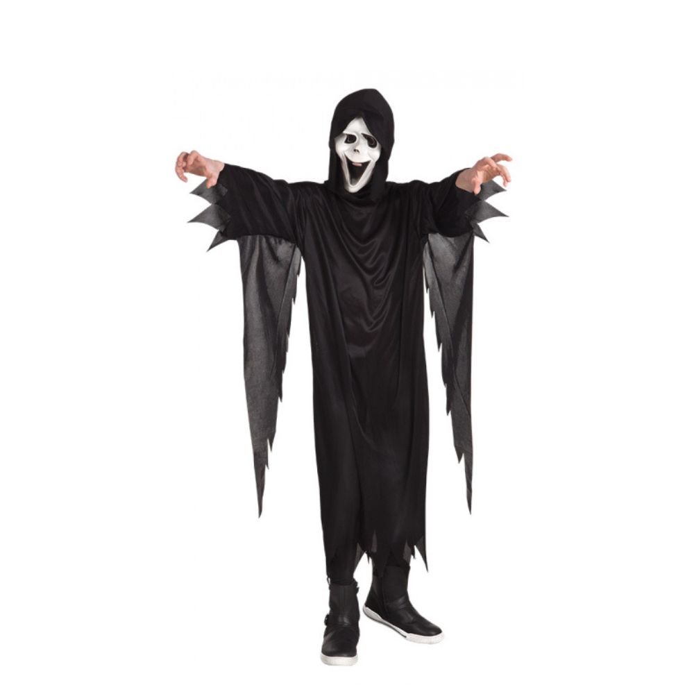 maison-deffes-fete-costume-masque-fantome-noir-enfant-face-74S0004 Costume enfant fantôme noir