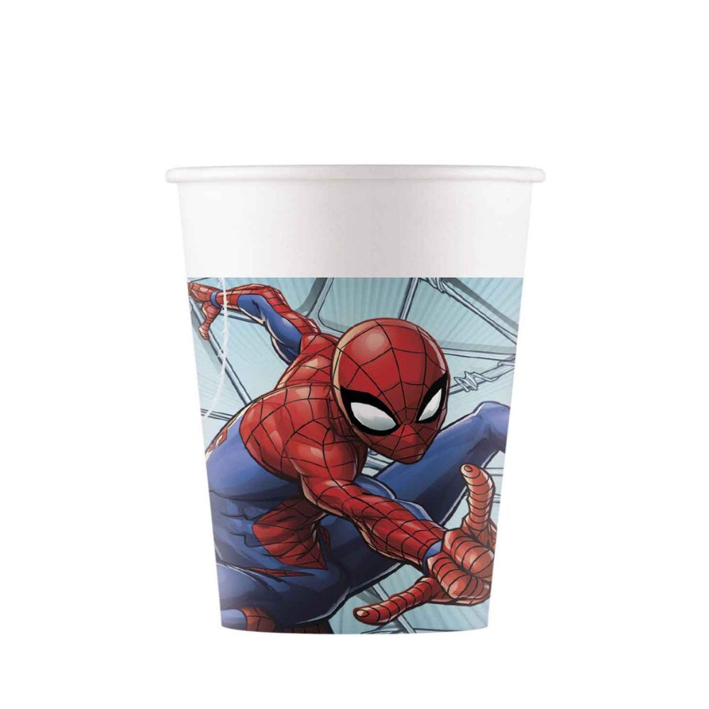 maison-deffes-fete-gobelet-carton-anniversaire-20cl-spider-man