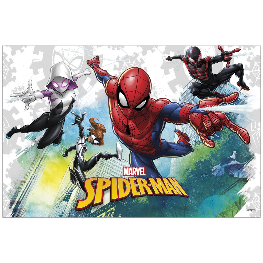 maison-deffes-fete-nappe-plastique-spider-man Nappe en plastique pour enfant décorée spider man