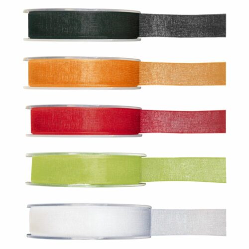 Bobine de Ruban Organdi - Couleurs aux choix - 15 mm x 20 m