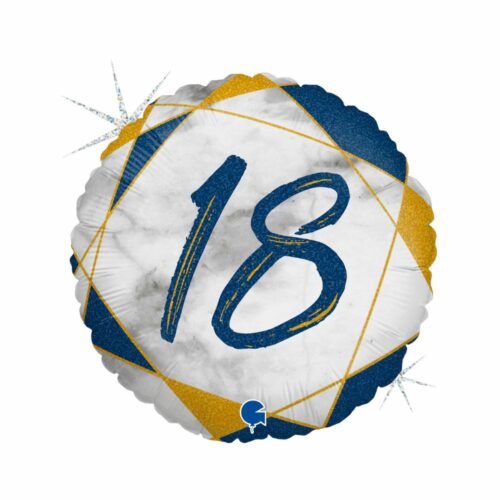 Ballon en Aluminium - 45 cm - marbré Anniversaire - 18 à 60 ans