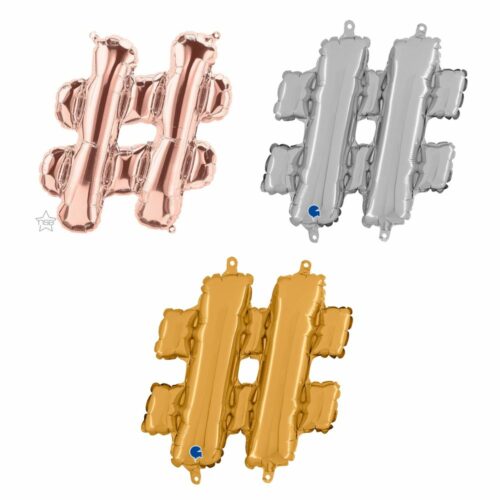 Ballon signe # en aluminium