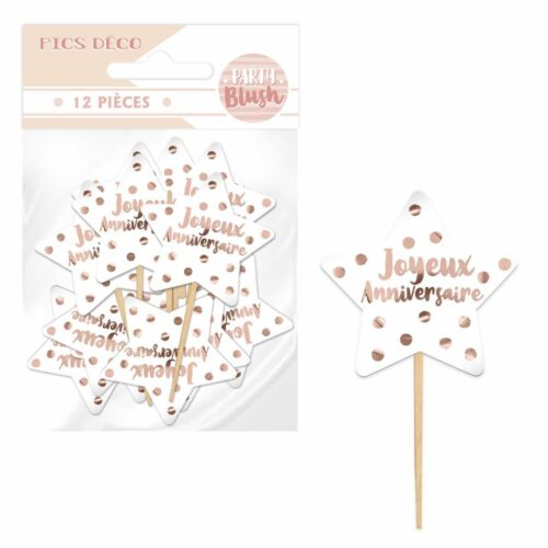Pique pour décorer un gâteau rose gold