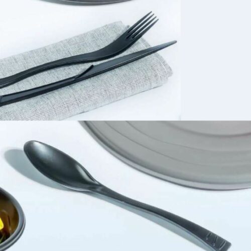 Couvert réutilisable de couleur noire - 100% recyclable