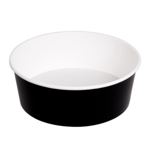 Pot en carton de couleur noir pour vente à emporter contenance de 1300ML