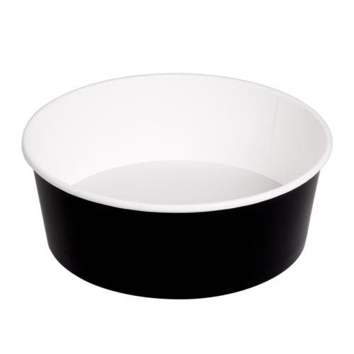 Pot en carton de couleur noir pour vente à emporter contenance de 1300ML