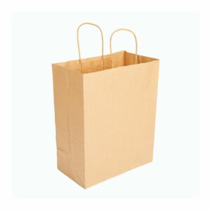 Sac en kraft avec poignée torsadée.