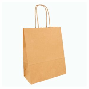 Sac en kraft brun avec poignée torsadé, 180 + 80 x 220 mm