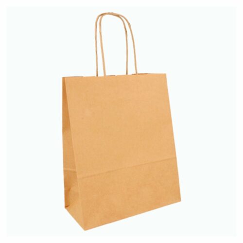 Sac en kraft brun avec poignée torsadé, 180 + 80 x 220 mm